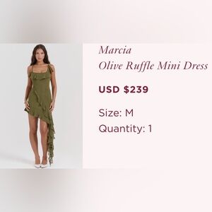 "Marcia" Olive Green Ruffle Mini Dress
